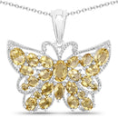 3.89 Carat Genuine Citrine .925 Sterling Silver Pendant-1