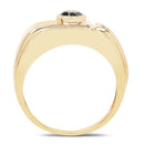 14K Yellow Gold Plated 0.25 Carat Genuine Black Diamond .925 Sterling Silver Ring-2