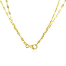 14k Yellow Gold Double Strand Chain with Puffed Heart Lariat Necklace-3