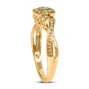 14K Yellow Gold Plated .925 Sterling Silver 1/10 Cttw Round-Cut Diamond Composite Halo Engagement Ring (I-J Color, I3 Clarity)- Size 7-4