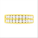 10K Yellow Gold Two-Row Diamond Band Ring (1 Cttw, J-K Color, I1-I2 Clarity) - Size 6-3