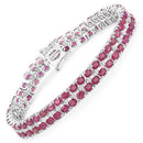 20.03 Carat Glass Filled Ruby and White Topaz .925 Sterling Silver Bracelet-5