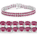 20.03 Carat Glass Filled Ruby and White Topaz .925 Sterling Silver Bracelet-6