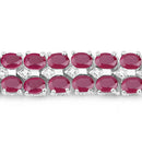 20.03 Carat Glass Filled Ruby and White Topaz .925 Sterling Silver Bracelet-8