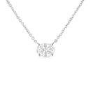 14K White Gold 1/2 Cttw Lab Grown Oval Shape Solitaire Diamond East West 18" Pendant Necklace (E-F Color, VS1-VS2 Clarity)-1