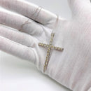 .925 Sterling Silver 4.0 Cttw Diamond 2-1/4" Cross Pendant with Box Chain Necklace (I-J Color, I1-I2 Clarity) - 18"-4