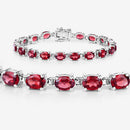 15.30 Carat Genuine Garnet .925 Sterling Silver Bracelet-12