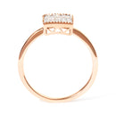 10K Rose Gold 1/3 Cttw Invisible Set Princess Cut Diamond Composite Square Shape Ring (H-I color, I1-I2 clarity) - Size 5-4