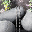 14k White Gold Diamond Cut Cable Link Chain (2.90 mm)-4