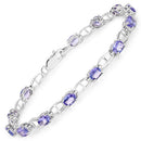 4.29 Carat Genuine Tanzanite .925 Sterling Silver Bracelet-5