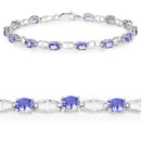 4.29 Carat Genuine Tanzanite .925 Sterling Silver Bracelet-6