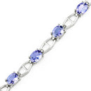 4.29 Carat Genuine Tanzanite .925 Sterling Silver Bracelet-8