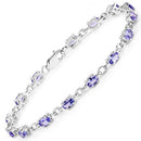 3.12 Carat Genuine Tanzanite .925 Sterling Silver Bracelet-5