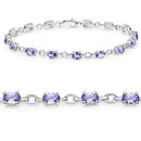 3.12 Carat Genuine Tanzanite .925 Sterling Silver Bracelet-6