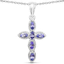 0.84 Carat Genuine Tanzanite .925 Sterling Silver Pendant-1