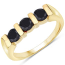 1.20 Carat Genuine Black Diamond .925 Sterling Silver Ring-1