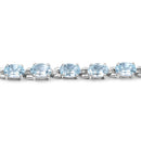 10.71 Carat Genuine Blue Topaz .925 Sterling Silver Bracelet-3