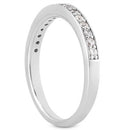 14k White Gold Pave Diamond Wedding Ring Band Set 1/2 Around-2