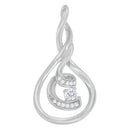 Espira 10K White Gold 1/8 cttw Round Cut Diamond Layered Spiral Pendant Necklace (I-J, I1-I2)-2
