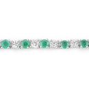 5.77 Carat Genuine Emerald and White Topaz .925 Sterling Silver Bracelet-7