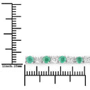 5.77 Carat Genuine Emerald and White Topaz .925 Sterling Silver Bracelet-8