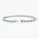 5.77 Carat Genuine Emerald and White Topaz .925 Sterling Silver Bracelet-12