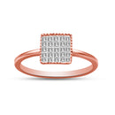 10K Rose Gold 1/3 Cttw Invisible Set Princess Cut Diamond Composite Square Shape Ring for Women (H-I color, I1-I2 clarity) - Size 7-2