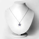 1.17 Carat Genuine Tanzanite and White Zircon .925 Sterling Silver Pendant-2