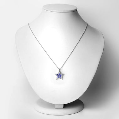1.17 Carat Genuine Tanzanite and White Zircon .925 Sterling Silver Pendant - 0