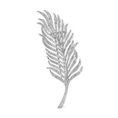 18K White Gold 2 7/8 Cttw Diamond Feather Brooch Pin (G-H Color, VS1-VS2 Clarity)-5