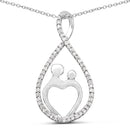 0.34 Carat Genuine White Diamond .925 Sterling Silver Pendant-1