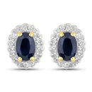 1.96 Carat Genuine Black Blue Sapphire and White Topaz .925 Sterling Silver Jewelry Set-3