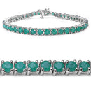 7.48 Carat Genuine Emerald .925 Sterling Silver Bracelet-1