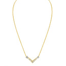 14K Yellow and White Gold 1/4 Cttw Princess Cut Diamond Channel-Set â€œVâ€ Shape 18" Pendant Necklace (H-I Color, SI2-I1 Clarity)-3