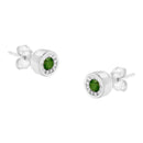 .925 Sterling Silver 1/5 Cttw Round Brilliant-Cut Green Diamond Miracle-Set Stud Earrings (Fancy Color-Enhanced, I1-I2 Clarity)-1