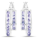 1.40 Carat Genuine Tanzanite .925 Sterling Silver Earrings-3