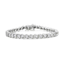 14K Rose Gold Plated .925 Sterling Silver 1/4 Cttw Diamond Round Miracle Plate and "S" Link Tennis Bracelet (I-J Color, I2- I3 Clarity) - 7"-2