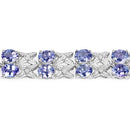 12.24 Carat Genuine Tanzanite and White Topaz .925 Sterling Silver Bracelet-8