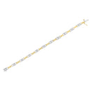 14K Two-Tone Gold 1.00 Cttw Princess-Cut Diamond Chain Link 7" Bracelet (H-I Color, SI1-SI2 Clarity)-5