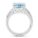 4.62 Carat Genuine Blue Topaz and White Topaz .925 Sterling Silver Ring-2