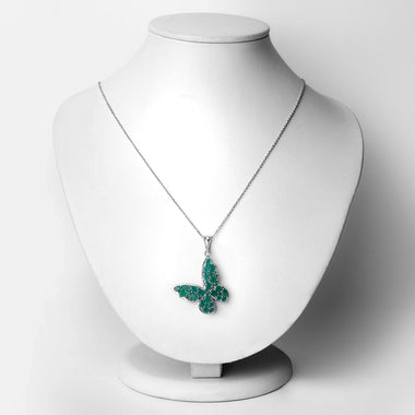 3.13 Carat Genuine Emerald .925 Sterling Silver Pendant - 0