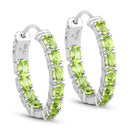 3.40 Carat Genuine Peridot .925 Sterling Silver Earrings-1