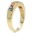 14K Yellow Gold Plated 1.26 Carat Genuine Multi Sapphire .925 Sterling Silver Ring-3