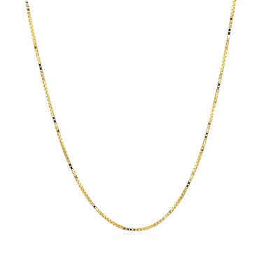 14k Yellow Gold Classic Box Chain 0.7mm - 0