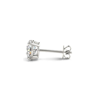 4 cttw Certified IGI Lab Grown Round Diamond Stud Earrings 14k White Gold (G/VS2) - 0