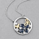 1.41 Carat Genuine Blue Sapphire and White Topaz .925 Sterling Silver Pendant-4