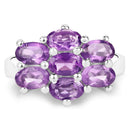 3.01 Carat Genuine  Amethyst .925 Sterling Silver Ring-3