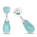 35.10 Carat Genuine Amazonite .925 Sterling Silver Earrings-2