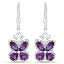 2.12 Carat Genuine Amethyst .925 Sterling Silver Earrings-1