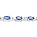 4.18 Carat Genuine Blue Sapphire .925 Sterling Silver Bracelet-2